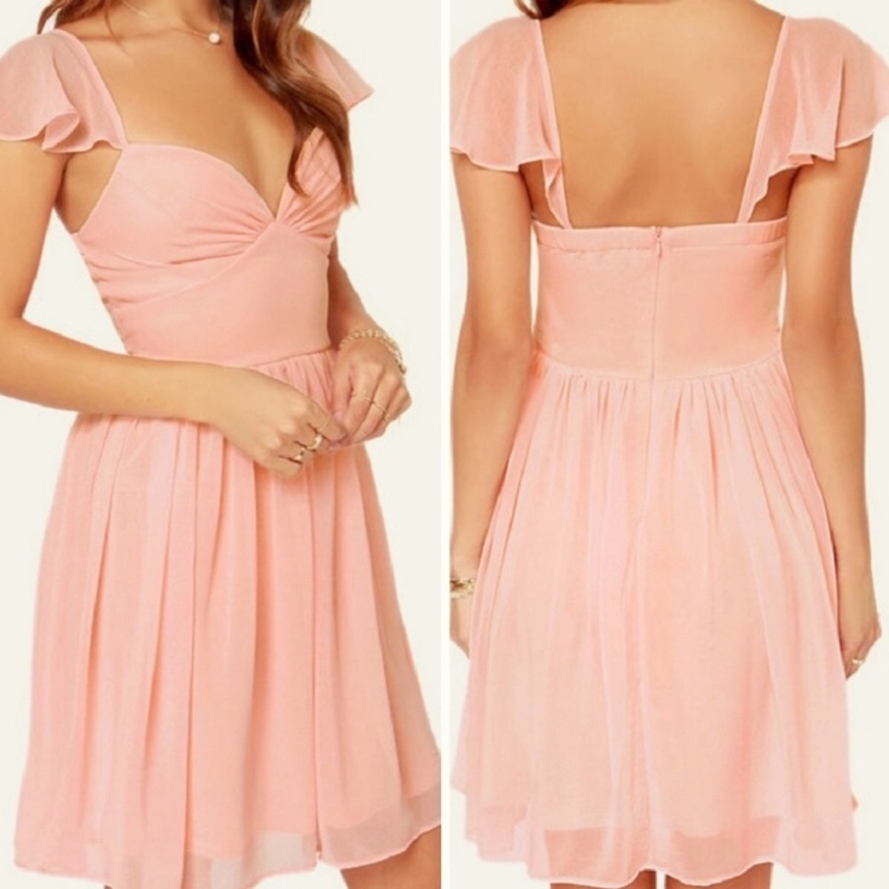 Lulus pink chiffon dress